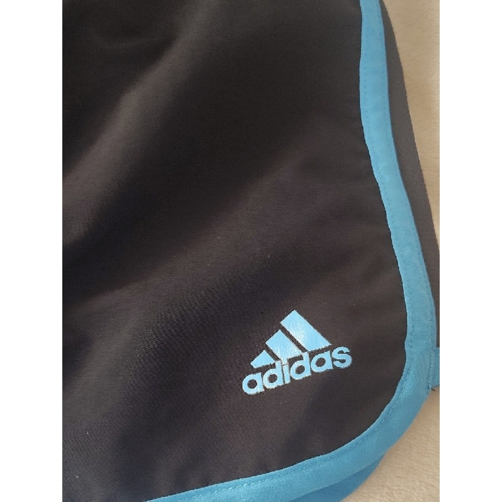 Adidas Climalite Running Shorts Black Turquoise Blue Women Small Athletic Gym - Picture 2 of 4